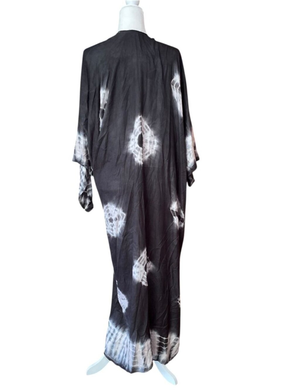 Free People Spell Bound Duster Black White Tie Dye Boho Indie OS Whimsy Fairy - Picture 8 of 13